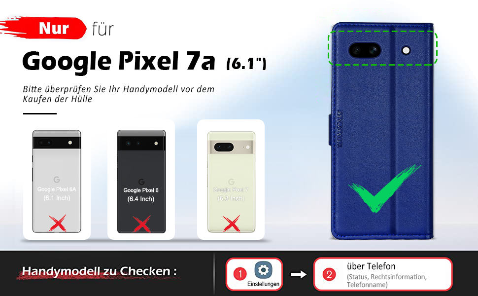 Mobile Phone Case for Google Pixel 7A Case with Tempered Glass Screen