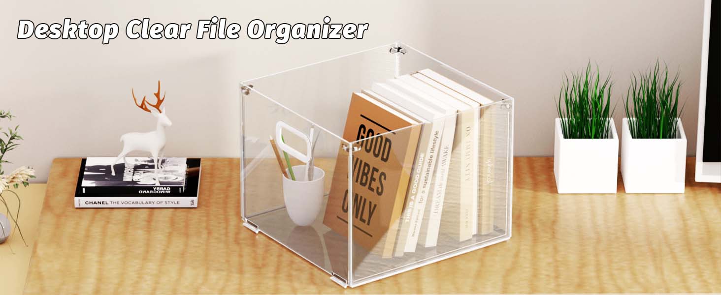 NORDUN Acrylic File Folder Organizer,Clear Hanging Folder