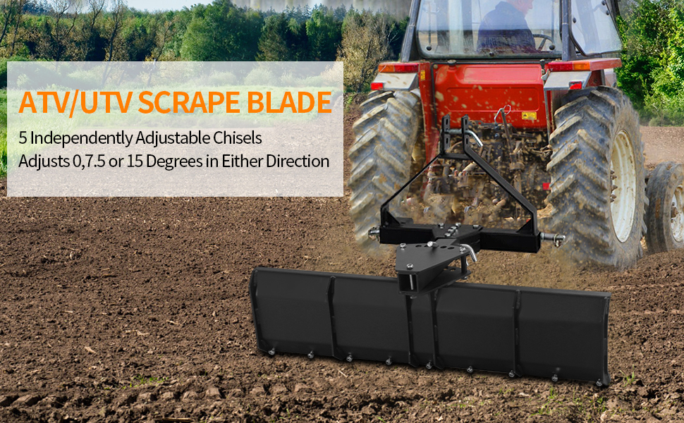 Black ATV/UTV Scrape Blade Implement