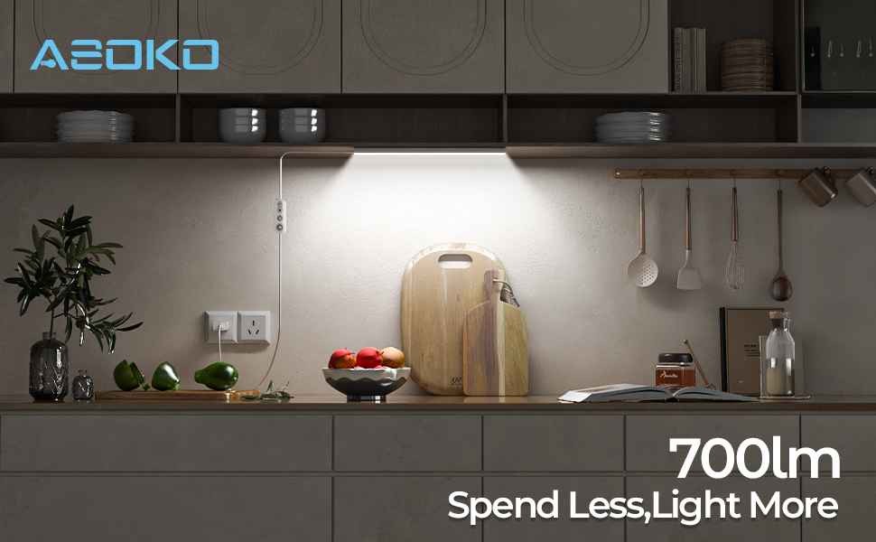 ASOKO Plugin Under Desk Light, 16Inch LED Workbench Lights with Super