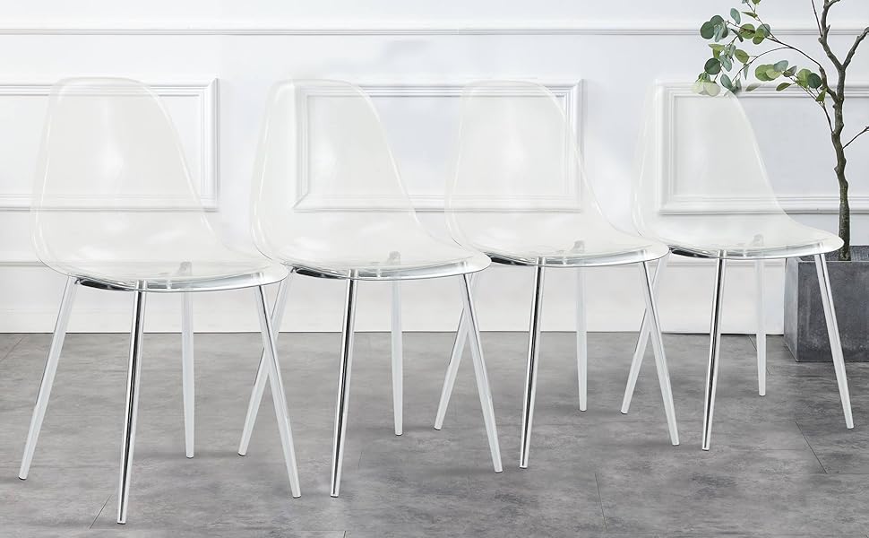 Crystal Clear Dining Chairs Set of 4