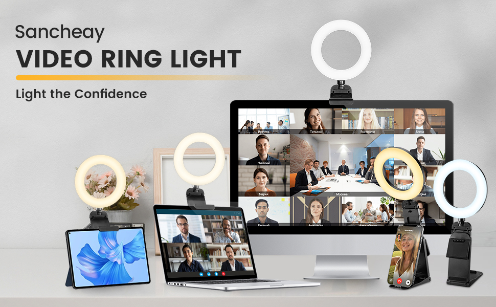 Sancheay Ring Light for Computer Video Conference Lighting