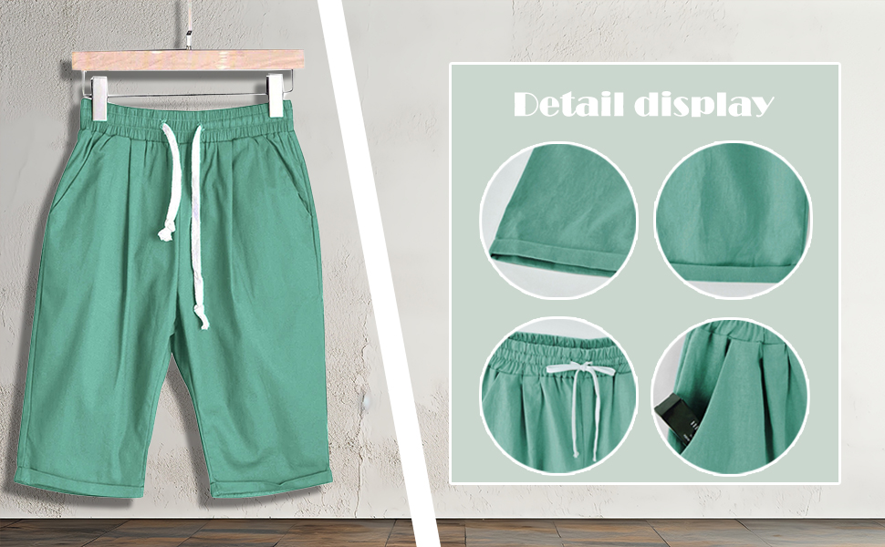 womens bermuda shorts with pockets high waisted linen shorts ropa de mujer capri shorts for women