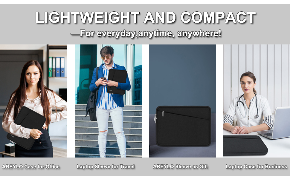 15.6 inch Laptop Sleeve, Durable Computer Carrying Bag