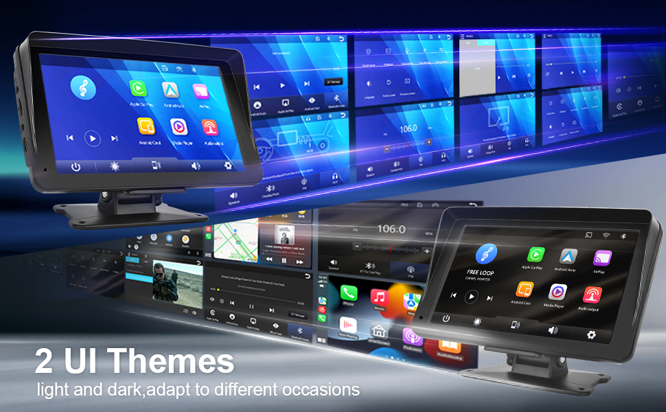 Portable Car Stereo Wireless Apple Carplay Android Auto, 7