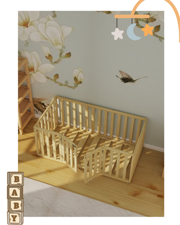 Modern Children's Floor Bed, Kids Sleeping Space Furniture