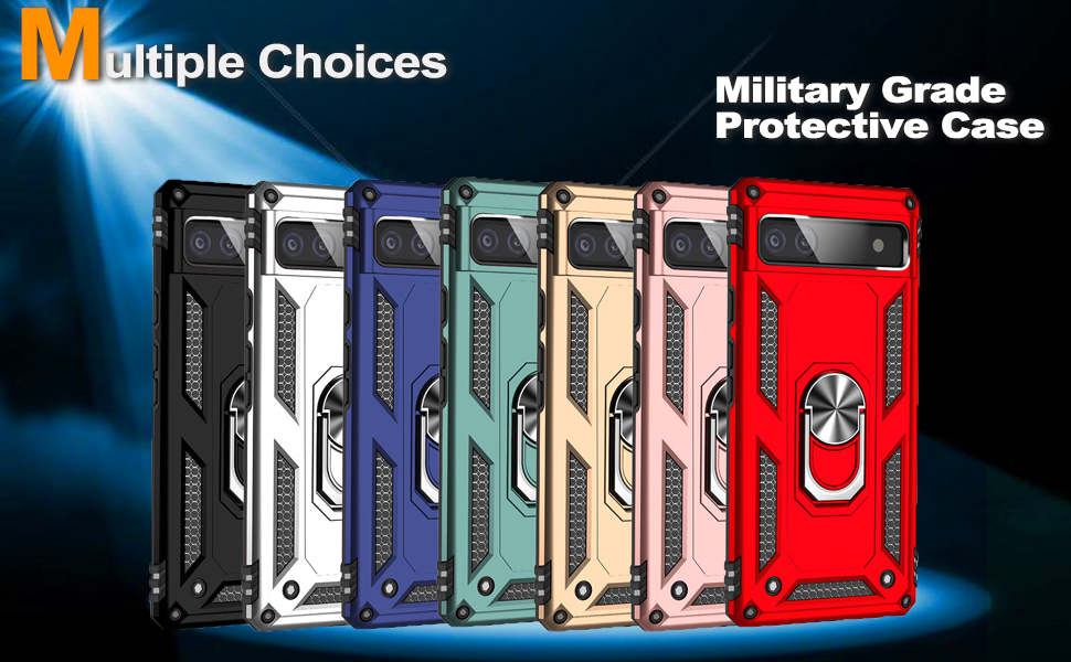 Benbenjaytek for Google Pixel 6A Phone Case with Ring Kickstand Holder Dual Layer