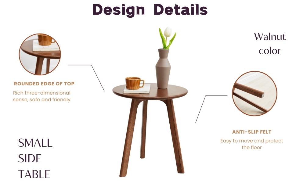 Grewood 100 Solid Oak Wood Small Round End Table 3