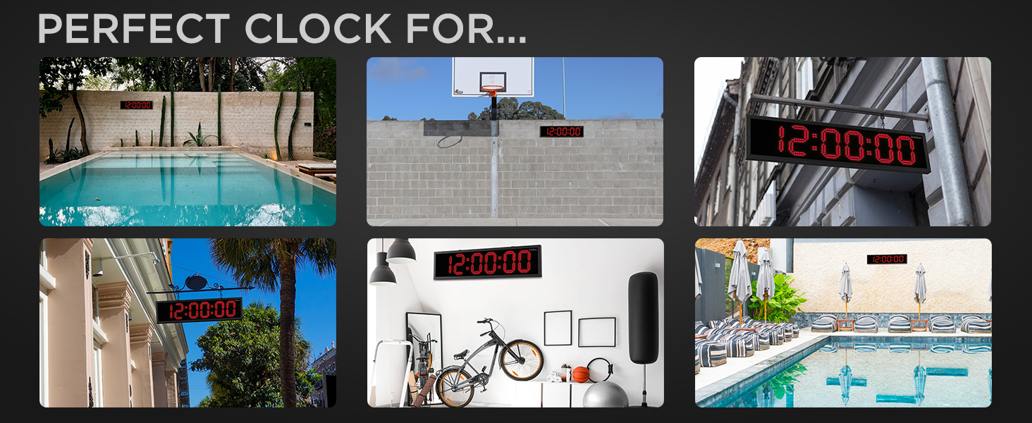 Ivation Huge 36" Inch Large Big Oversized Waterproof Outdoor Digital LED Clock