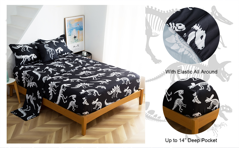 ADASMILE A & S Dinosaur Comforter Set Full Size for Boys Kids 6 Piece Dinosaur