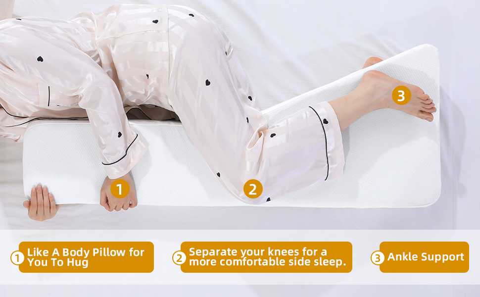 HOMBYS Memory Foam Knee Pillow with Cuddle Function for Side Sleepers, Pain Relief, 3" Thick Ergonomically Designed P 7663c6d1 Deae 4ed3 91ab A9c3370aa956. CR0,0,970,600 PT0 SX970 V1