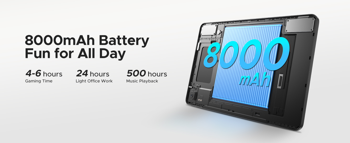 tablet with 8000mAh battery