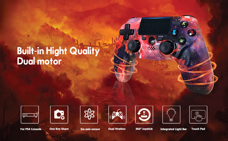 Amazon Com Ps4 Controller Wireless Orion Nebula Series Dual Vibration High Performance Gaming Controller For Playstation 4 Pro Slim Pc Legendary Edition Electronics