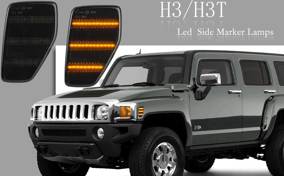 NJSBYL H3 Side Marker Lights for 20062010 HummerH3, 2009