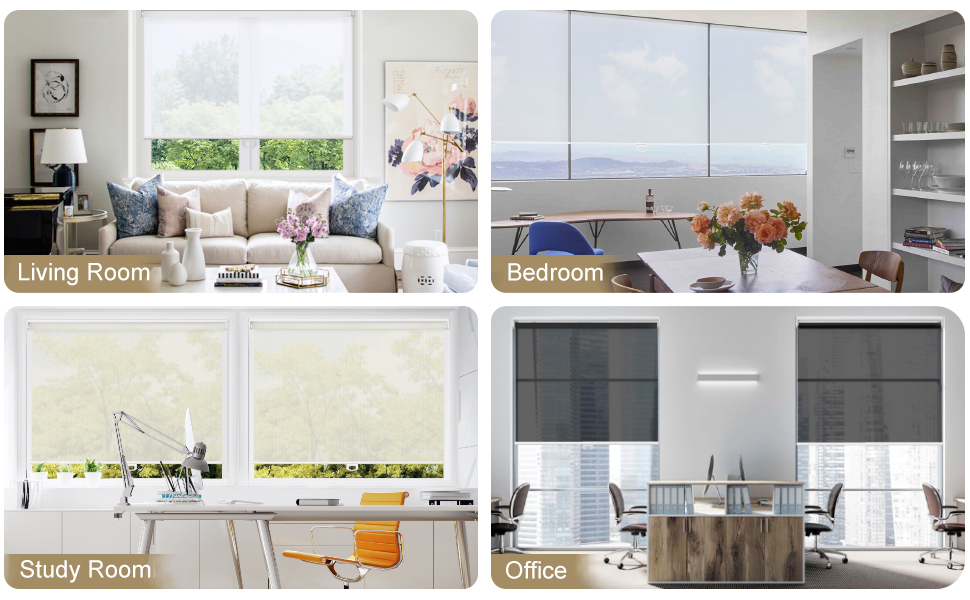 Didoya Light Filtering Blinds, Solar Roller Shades for Windows Cordless
