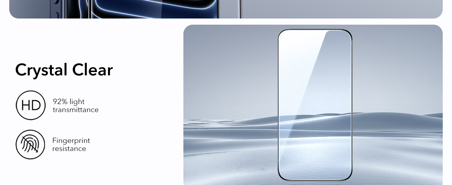 ESR 3 Pack for iPhone 17 Pro Max Screen Protector, Military-Grade Shatterproof, 9H Hardness, Full Coverage Tempered Glass with Ultra Fit Tray 8 1