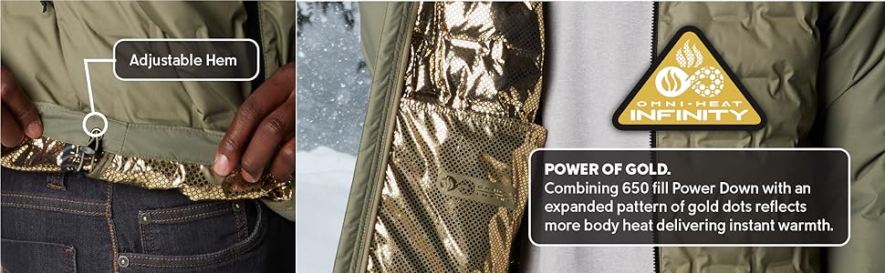 Thermal reflective, body heat, gold space blanket, Omni-Heat Infinity