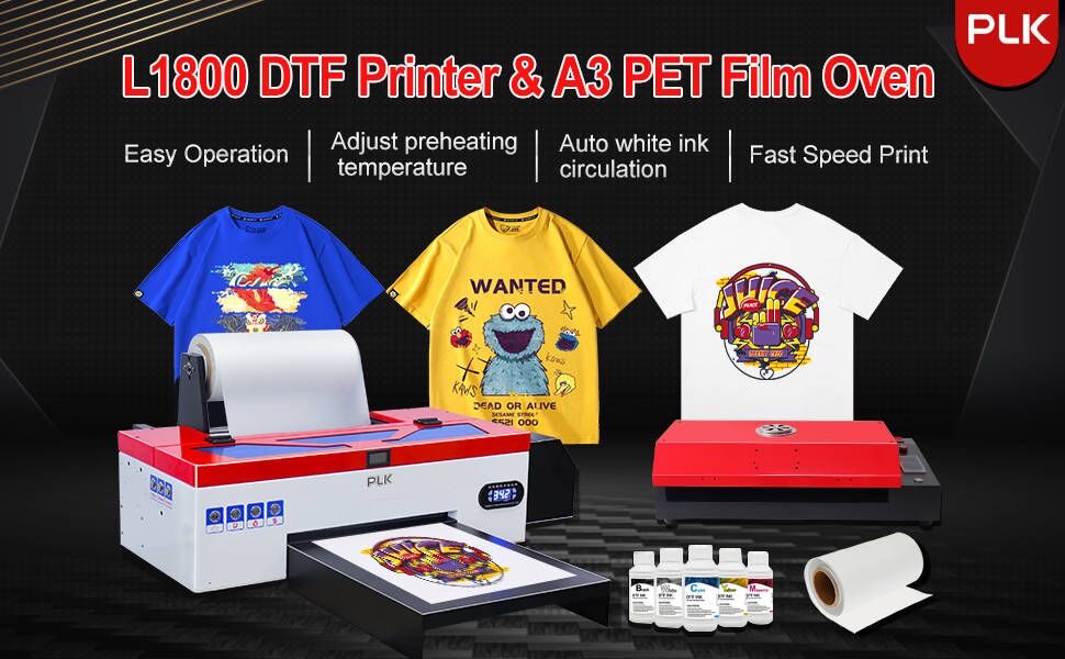 PLK A3 DTF Printer, L1800 DTF Transfer Printer with Roll