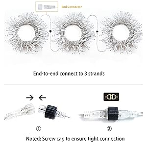 Guirlande Lumineuse Noël Avec Télécommande, 20m 200 LED Guirlande Extérieure Blanche Pour Décoration De Noël, Chambre, Vitrine, Jardin, Mariage 14 5