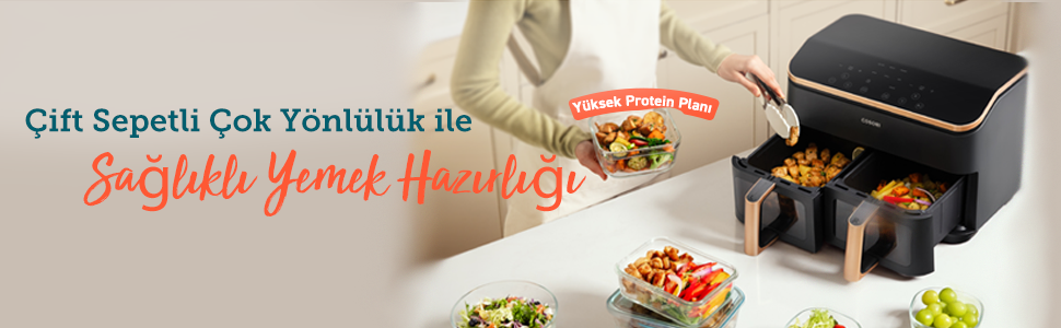 Çift Sepetli Çok Yönlülük ile Sağlıklı Yemek Hazırlığı