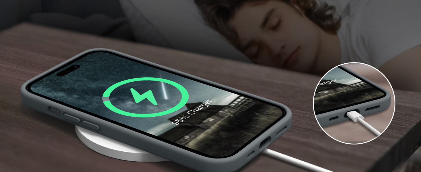 Microfiber Logo Cut Cover Compatible for iPhone 15 Case