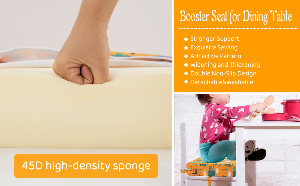 Toddler Booster Seat for Dining Table, Stronger Support NonSlip Bottom Double Safe