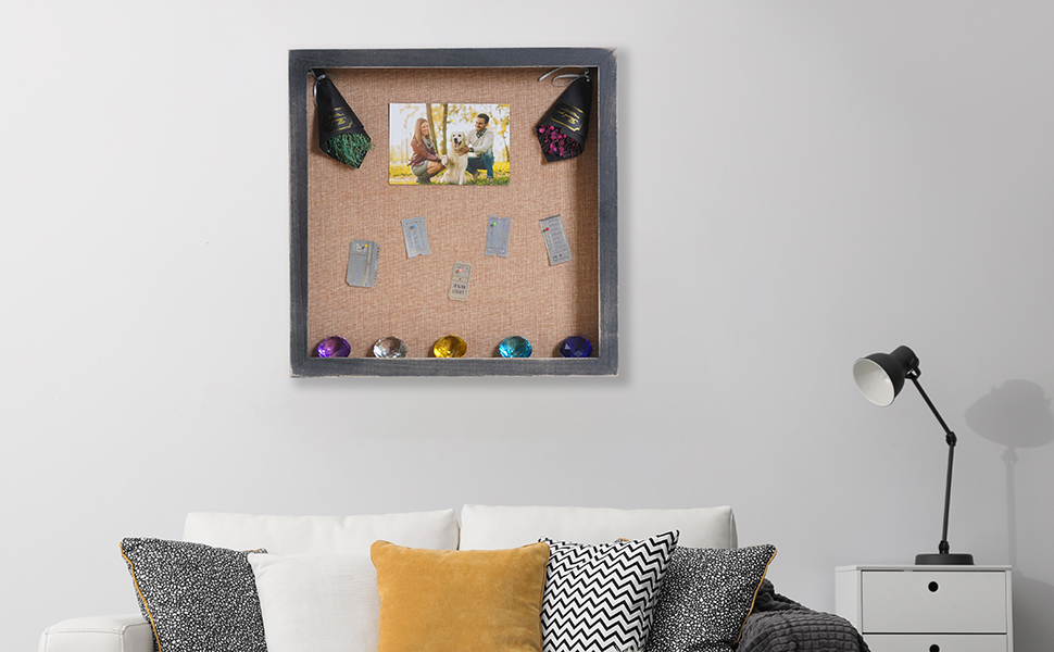 BECTSBEFF Large Shadow Box 16 x16, Hinged Shadow Boxes