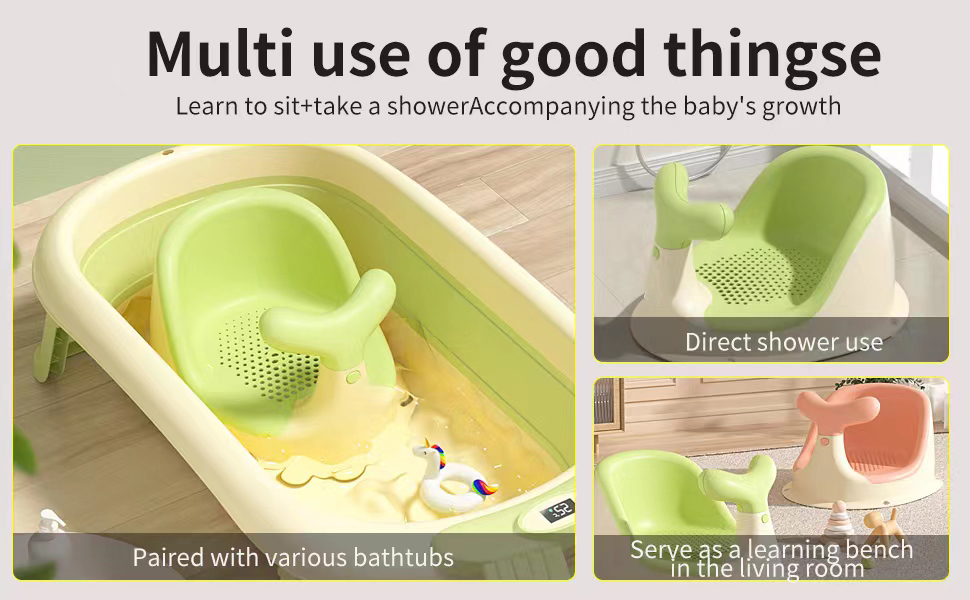 Baby Bath SeatCute Whale Shape Baby Bathtub Seat for 6 Months & Up,Infant Bath Seat