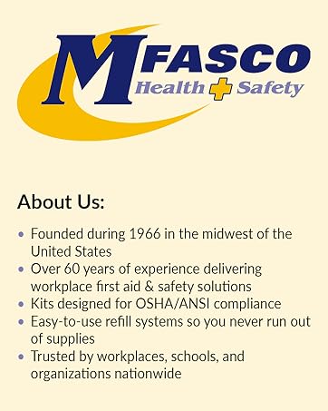 About us mfasco founded 1966 midwest US 60 years ansi osha compliant refill workplace school office