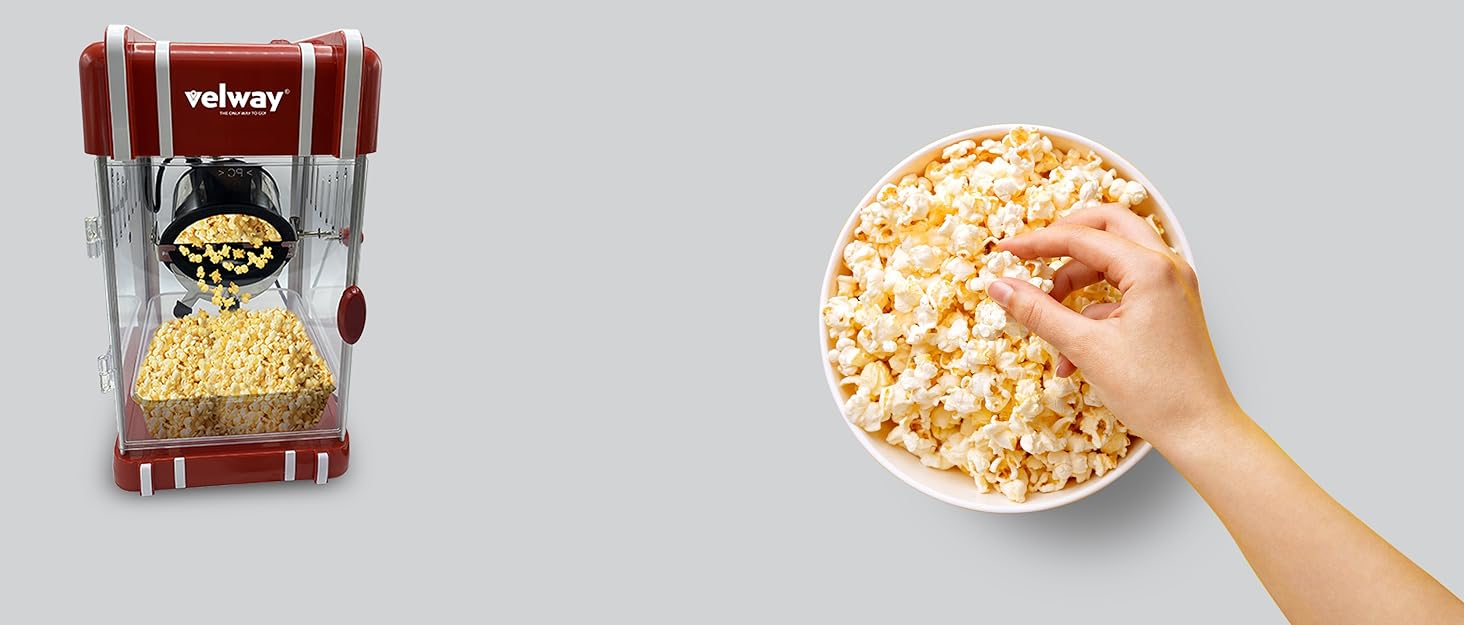 Buy Velway Popcorn Machine, Hot Butter Popcorn Maker with Nonstick