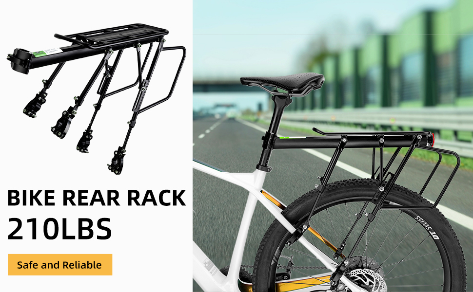 ROCKBROS Rear Bike Rack for Back of Bike 220 LBS Load Full Quick
