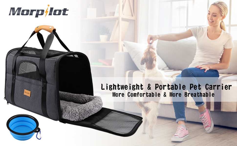 morpilot Pet Travel Carrier Bag, Portable Pet Bag Folding Fabric Pet