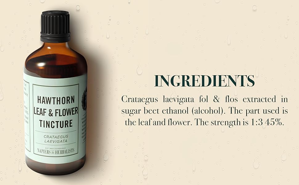 Napiers Hawthorn Leaf & Flower Tincture Ingredients