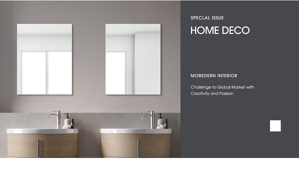 FUMANGO 24"x30" shatterproof Frameless Wall Mirror, Small