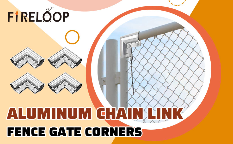 Aluminum Chain Link Fence Gate Corners, 4 Packs 13/8 x 13