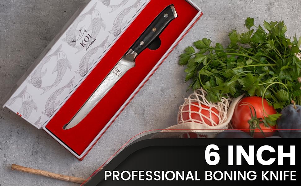KOI ARTISAN Boning Knife 6 Inches Blade Japanese Knife Fish