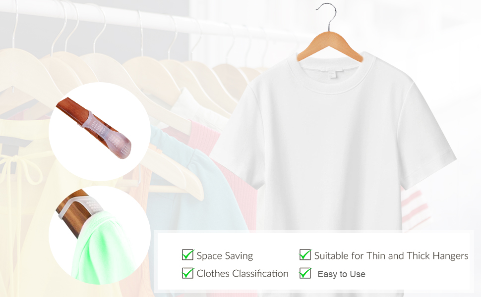 Jaxbo Hanger Grips, Clothing NonSlip Hanger Grips, Clear