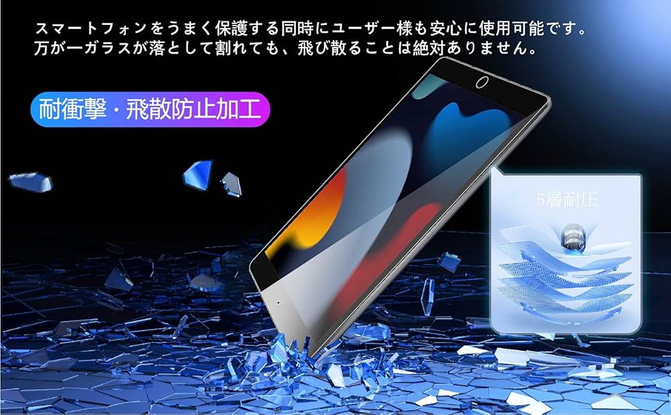 iPad10.2 ガラスフィルム アイパッド10.2 保護 強化ガラス 指紋防止 Amazon.co.jp: iPad 10.2 2019 第7世代 /2020 第8世代 /2021 第9