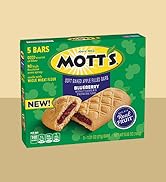 Mott's Soft Baked Apple Filled Bars, Blueberry Flavor Snacks, Made with Real Fruit, 5 Ct, 6.55 oz