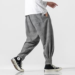 Amazon | [YACORESYA] メンズ サルエルパンツ 冬 ゆったり ワイド