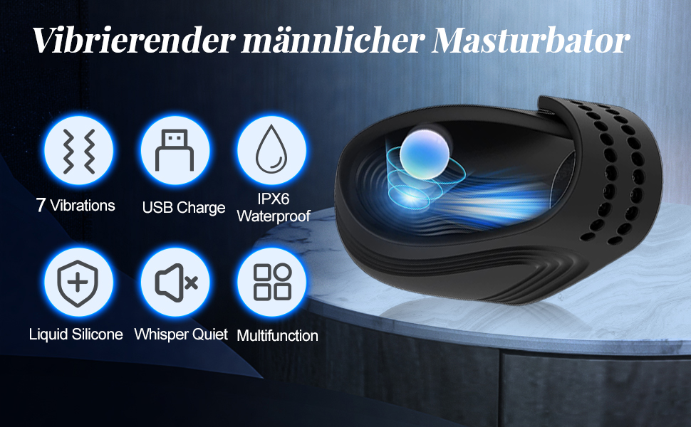 Elektrische Penis Trainer Vibrator Masturbator mit 7 kraftvollen Vibrationen
