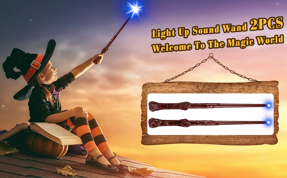 ShinySong Light Up Wand with Sound Magic Wizard Witch Wand Illuminating Toy
