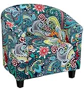 NILUOH Club Chair Slipcover 2 Piece Soft Stretch Barrel Chair Covers Tub Chair Cover Spandex Armc...