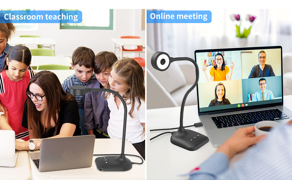Kitchbai Visualiser, USB Document Camera for Teaching, PC Camera for