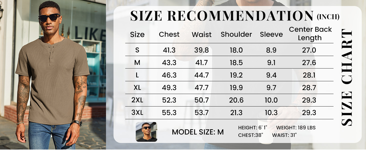 mens regular fit waffle henley tshirts
