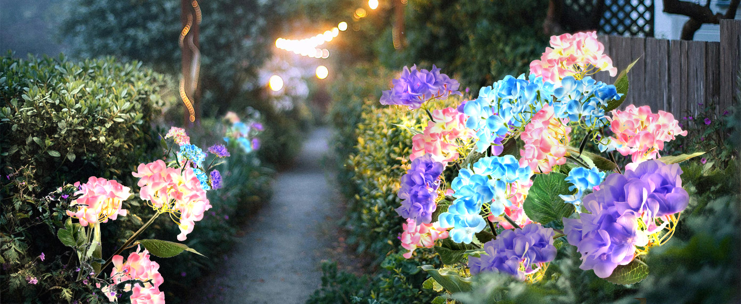 Solar Hydrangea Flower Lights
