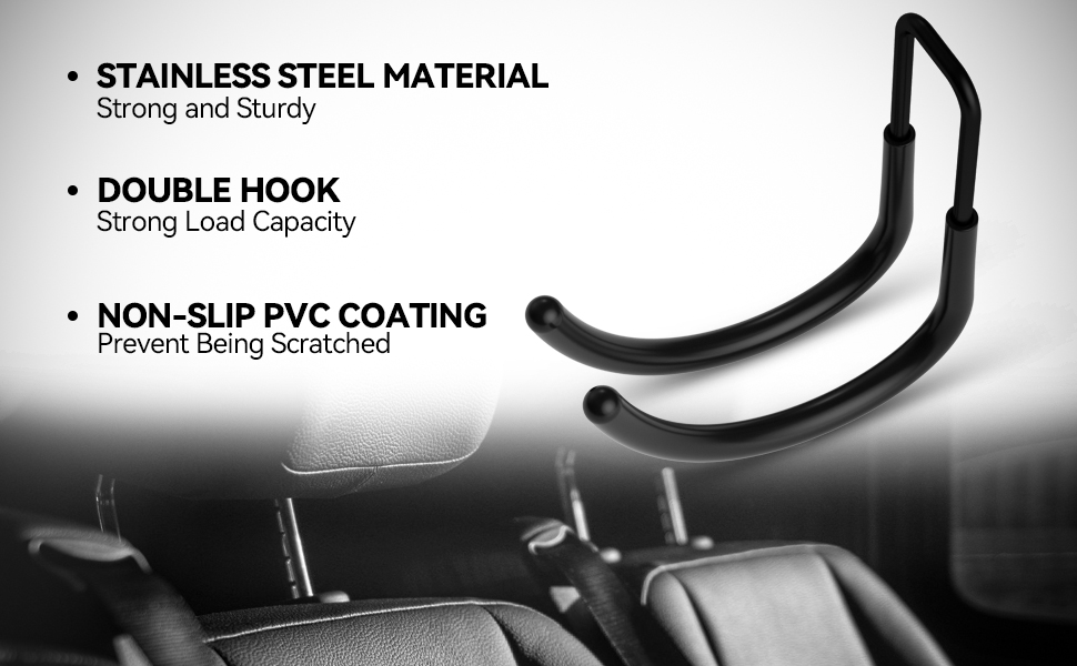 2 Pack Universal Over Seat Hard Hat Rack, Hard Hat Holder Rear Seat Hook Headrest Hook, Strong