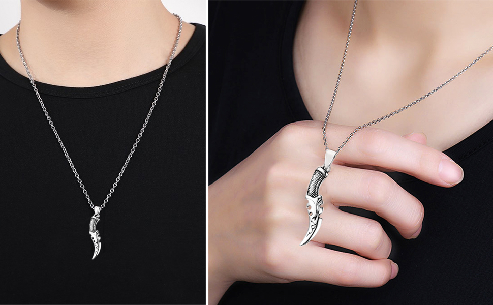 アクセサリー A&G Dagger Flamed Pendant DAGGER NECKLACE 1.5