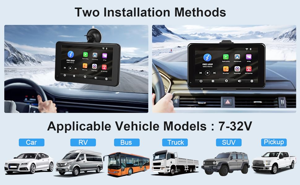 Rimoody Portable Wireless Apple Carplay Android Auto Portable Car