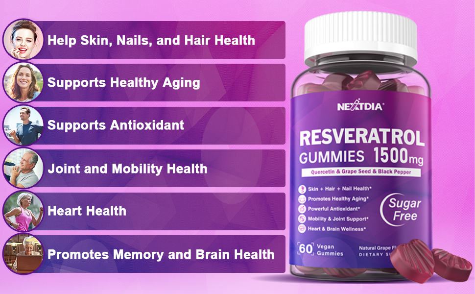 Resveratrol Gummies 1500mg Sugar Free Resveratrol